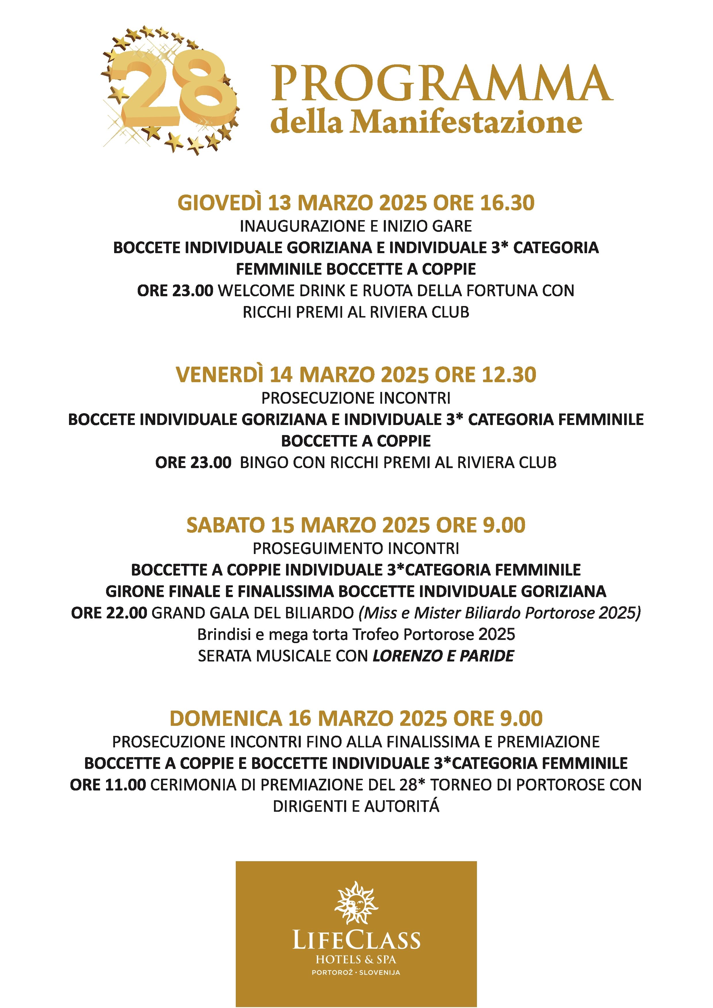 Programma manifestazione